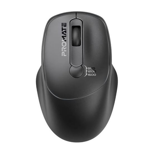 Promate  EZGrip Ambidextrous Ergonomic Wireless Mouse - Black