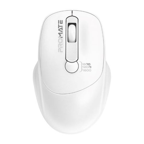 Promate  EZGrip Ambidextrous Ergonomic Wireless Mouse - White