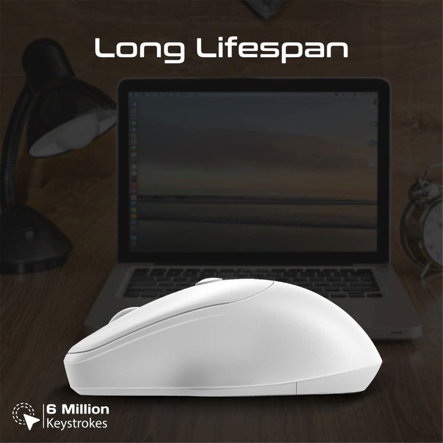 Promate  EZGrip Ambidextrous Ergonomic Wireless Mouse - White