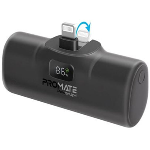 Promate 5000 mAh 20 W Powerbank mit 2 Ausgängen und Display – Schwarz