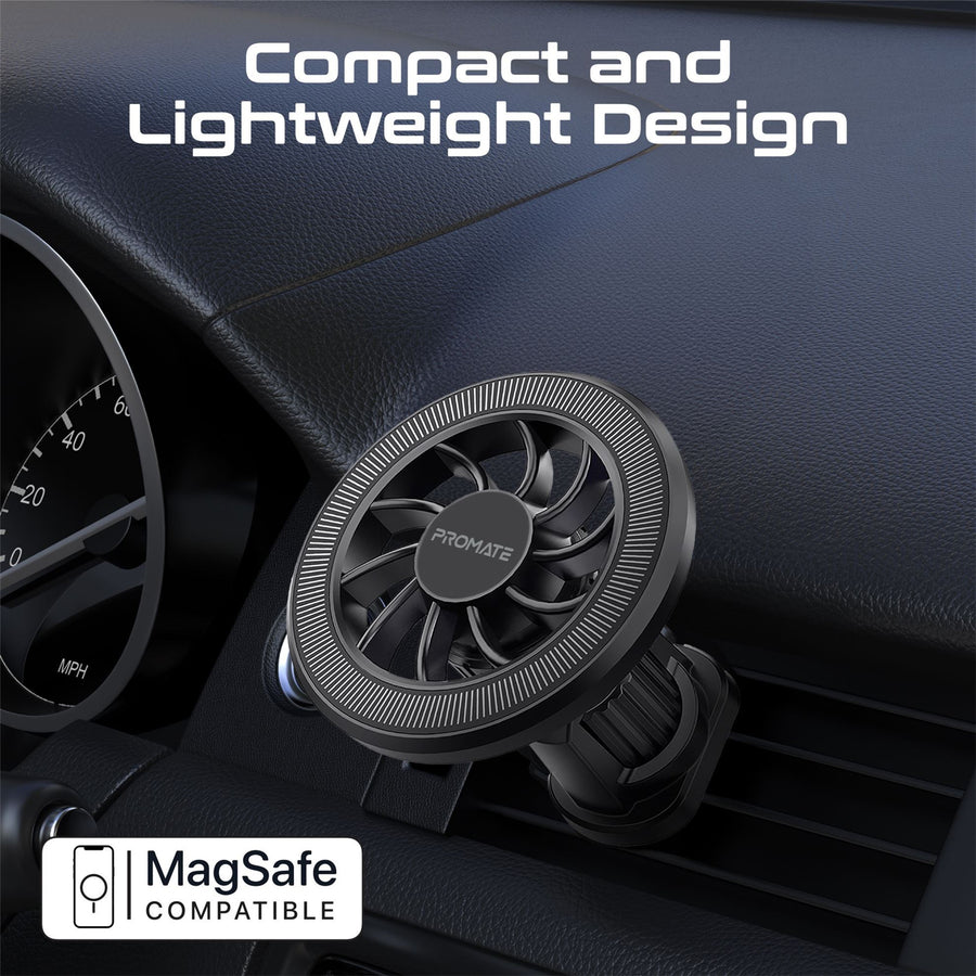 Promate CLIPMOUNT - MagGrip Cradleless AC Vent Magnetic Smartphone Mount. Metal Ring. 360 Rotation.