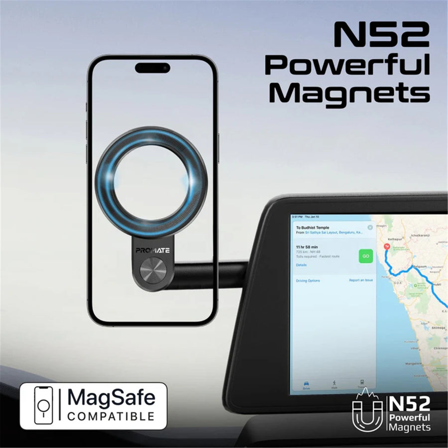 Promate MAGHOOP-GN - MagGrip 360 Cradleless Flexible Magnetic Ring phone Holder. Designed for Dashboard