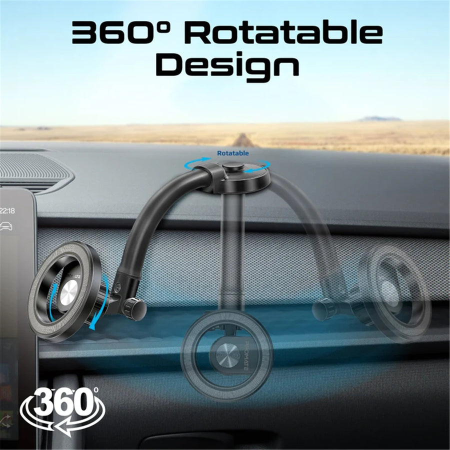 Promate MAGHOOP-GN - MagGrip 360 Cradleless Flexible Magnetic Ring phone Holder. Designed for Dashboard