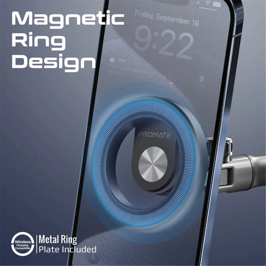 Promate MAGHOOP-GN - MagGrip 360 Cradleless Flexible Magnetic Ring phone Holder. Designed for Dashboard