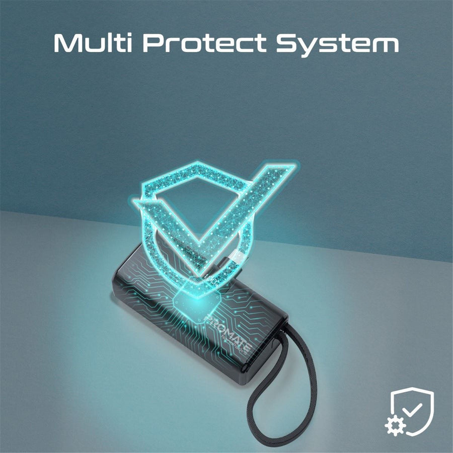 Promate NANOPACK-5 - 5000mAh Pocket-sized Fast Charging Power Bank Foldable USB-C Connector