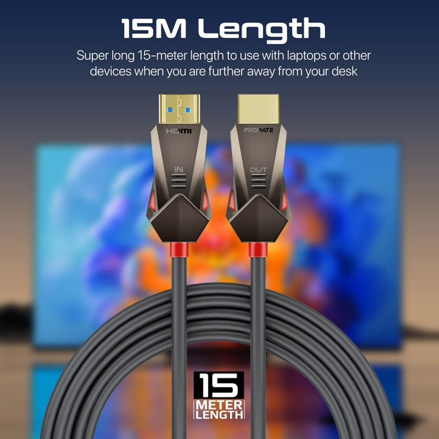 Promate PROLINK4K60-15M - 15m Ultra-High Definition (UHD) 2.0 HDMI Cable. Supports 4K@60Hz (4096x2160).