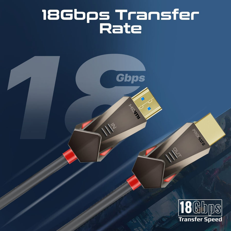 Promate PROLINK4K60-20M - 20m Ultra-High Definition (UHD) 2.0 HDMI Cable. Supports 4K@60Hz (4096x2160).