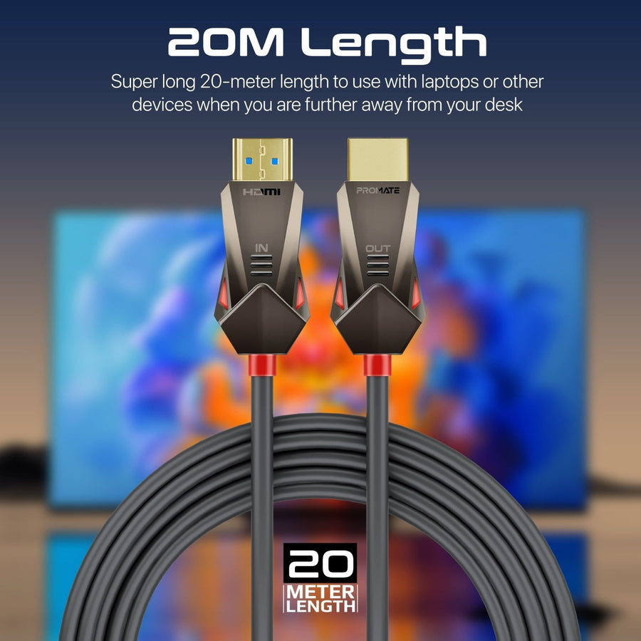 Promate PROLINK4K60-20M - 20m Ultra-High Definition (UHD) 2.0 HDMI Cable. Supports 4K@60Hz (4096x2160).