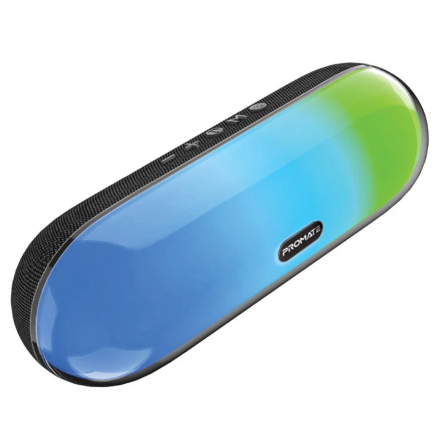 Promate LUMIBAR - 10W Wireless HD Bluetooth Portable Speaker LED Lighting. Built-in 2200mAh Battery
