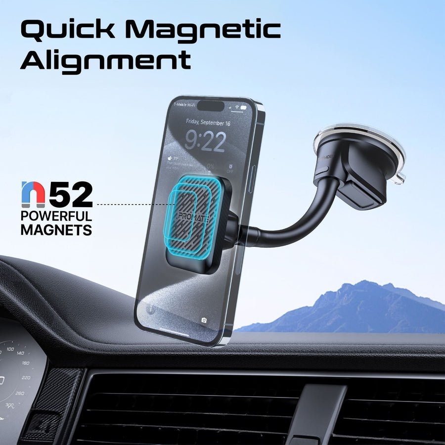 Promate MagMount-Pro  SecureGrip 360 Cradleless Flexible Magnetic Smartphone Mount Holder