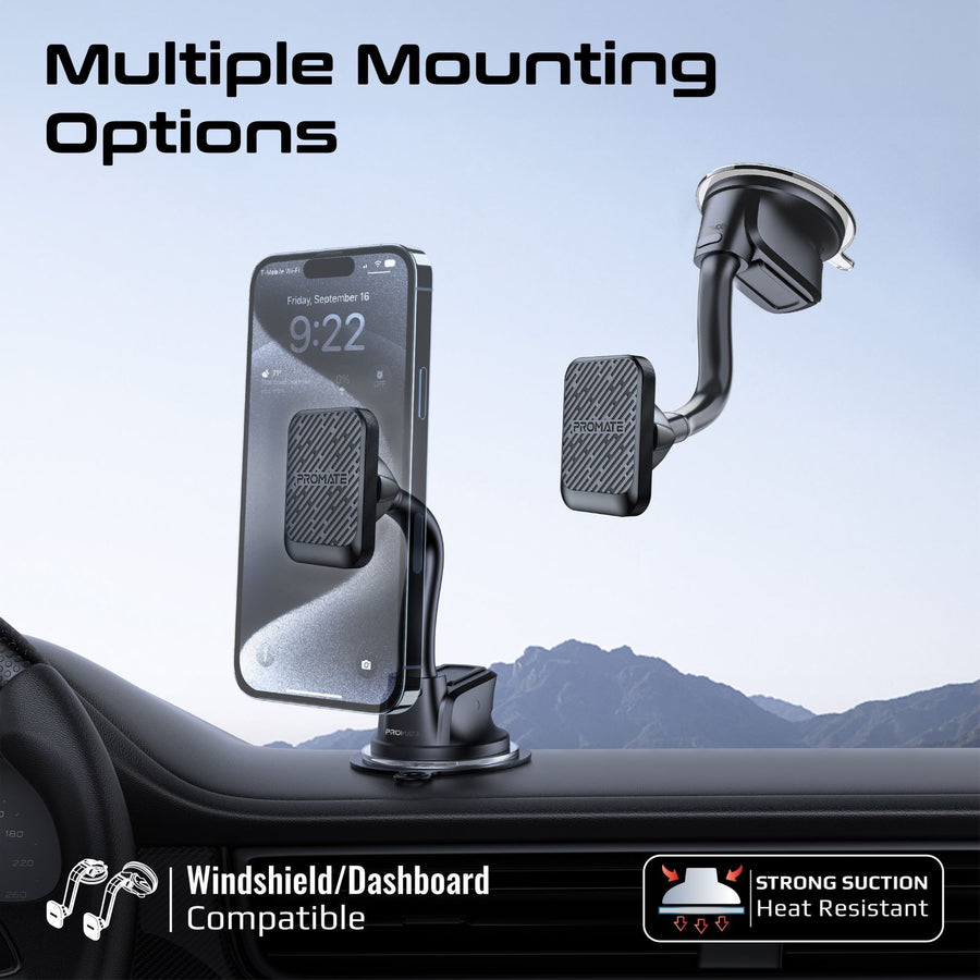 Promate MagMount-Pro  SecureGrip 360 Cradleless Flexible Magnetic Smartphone Mount Holder