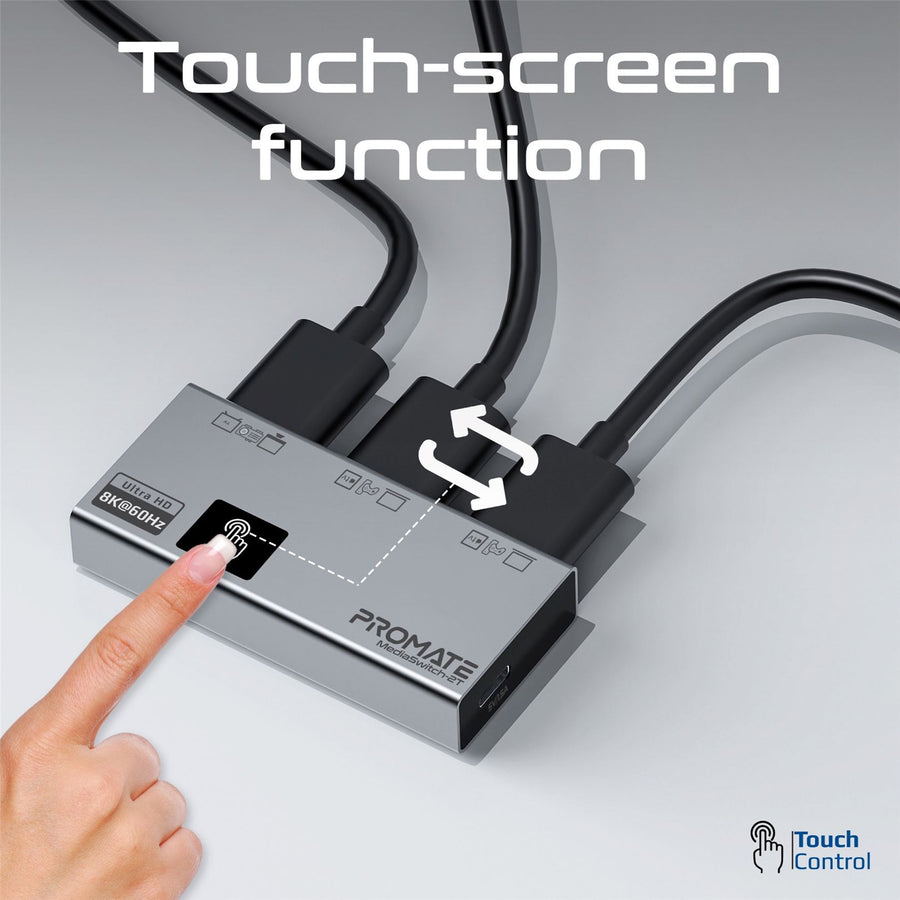 Promate  MEDIASWITCH-2T  HDMI Switch with Smart Touch Control
