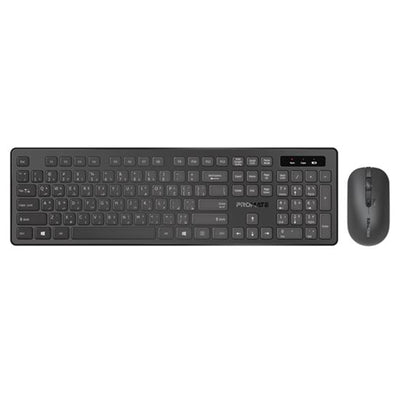 Promate PROCOMBO-13 - Super Slim Wireless Keyboard & Mouse Combo. Ergonomic Ambidextrous Mouse