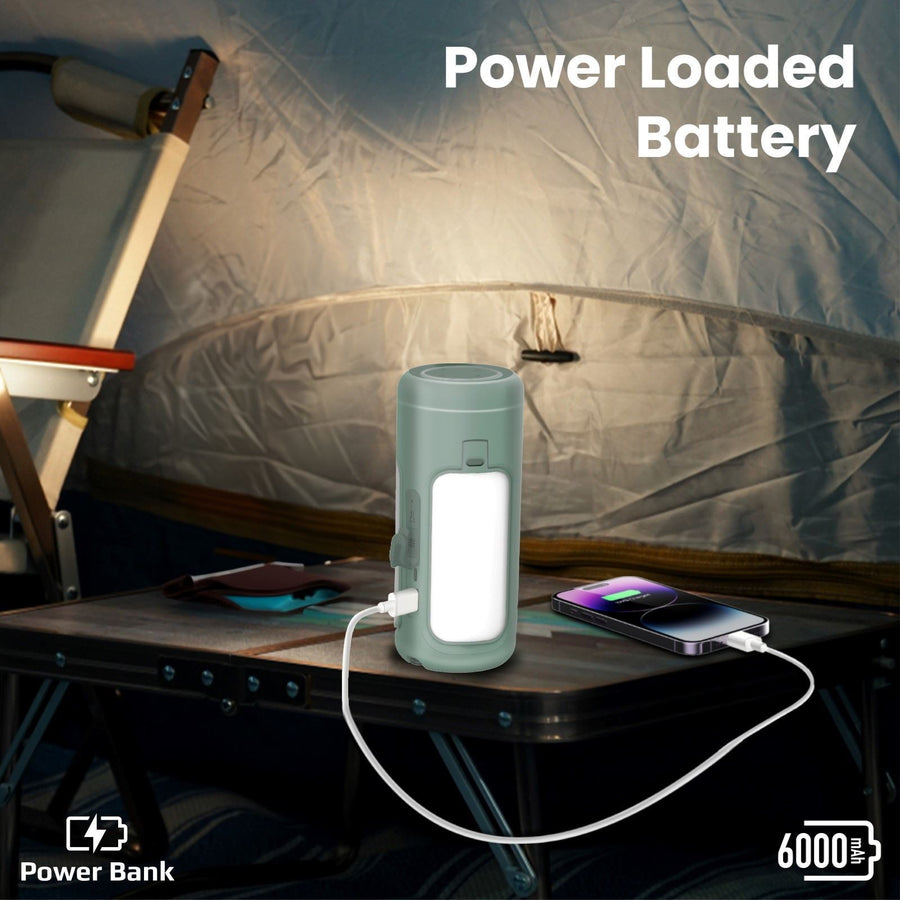 Promate CAMPMATE-4 - 4-in-1 Portable Camping Kit LED Light 6000mAh Power Bank LED Torch & 5W Speaker