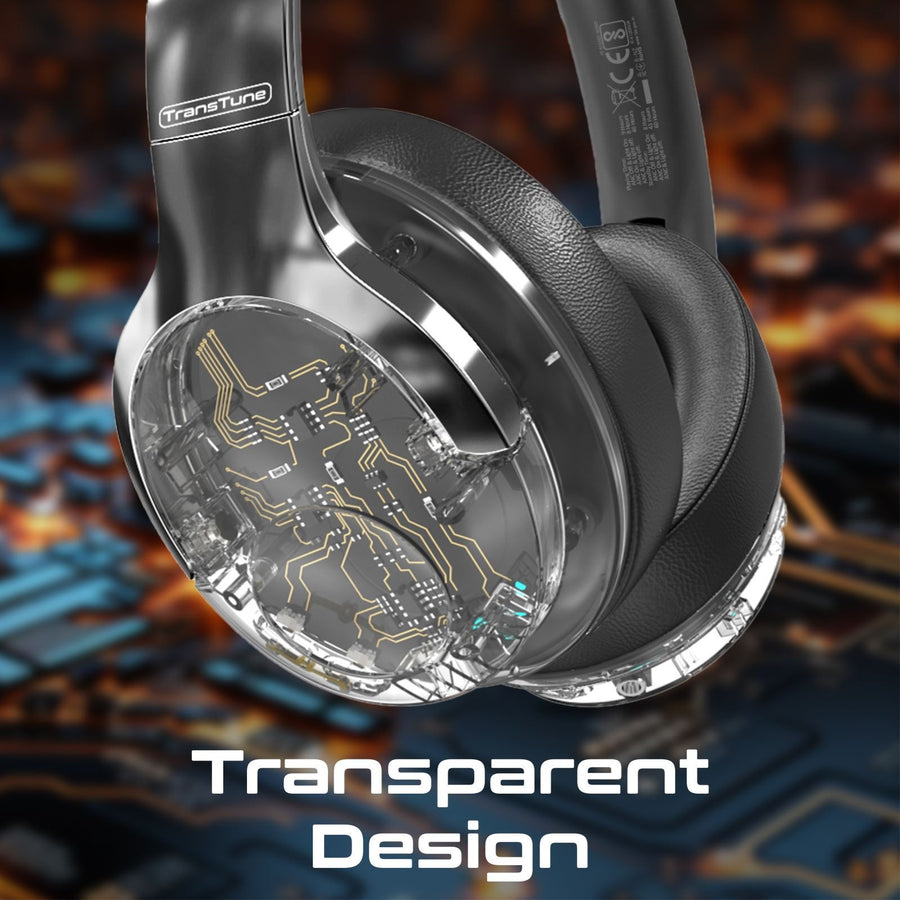 Promate TRANSTUNE-SLV - HiFi Stereo Wireless Bluetooth Active Noice Cancelling Headphones Silver