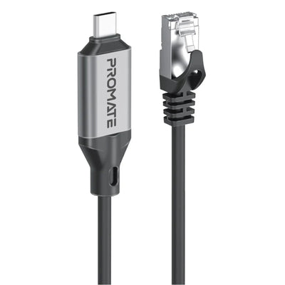 Promate CLINK-RJ45 – 5 m USB-C auf RJ45 High-Speed 1 Gbit/s Ethernet-Kabel. Premium Aluminiumlegierung