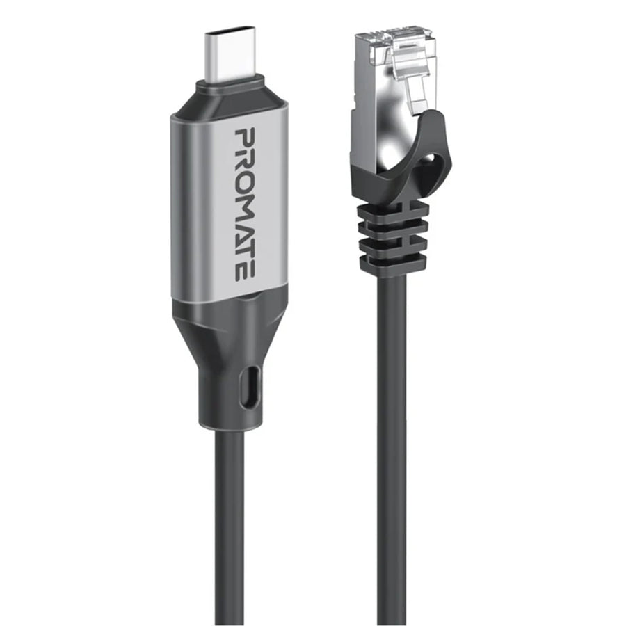 Promate CLINK-RJ45 - 5m USB-C to RJ45 High-Speed 1Gbps Ethernet Cable. Premium Aluminium Alloy
