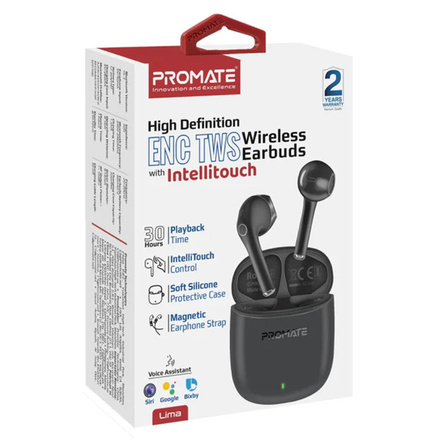 Promate  LIMA.BLK  In-Ear HD Bluetooth Earbuds - Black