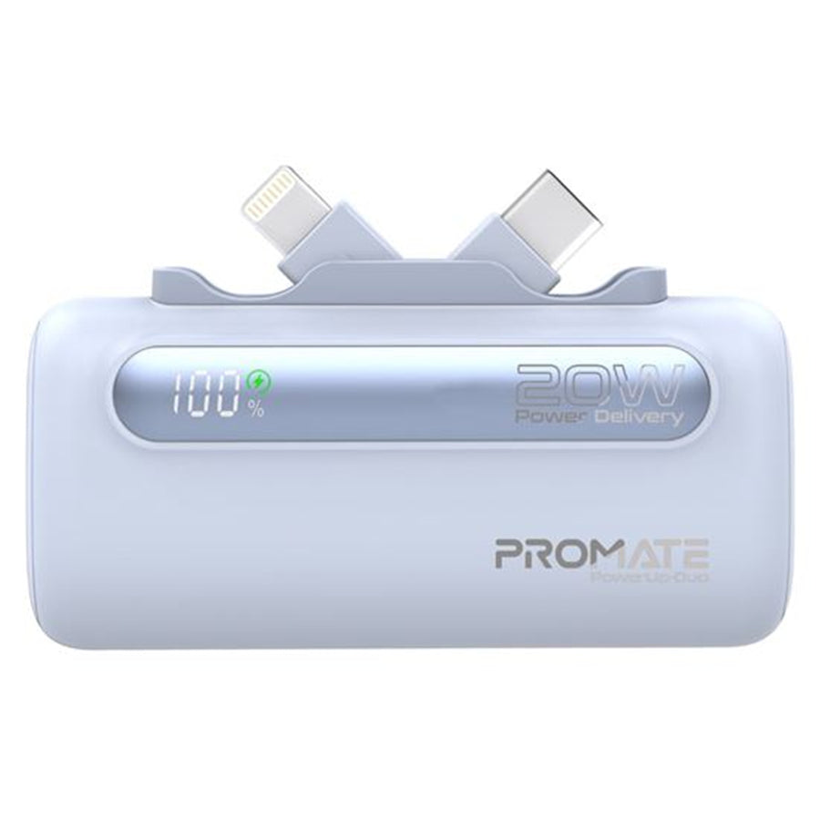 Promate   5000mAh 20W 2-Output Power Bank with Display - Blue