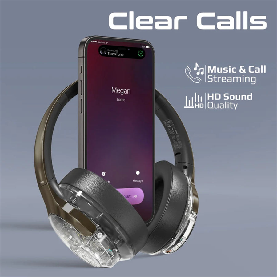 Promate TRANSTUNE-GMT - HiFi Stereo Wireless Bluetooth Active Noice Cancelling Headphones Gun Metal