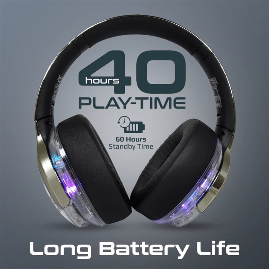 Promate TRANSTUNE-GMT - HiFi Stereo Wireless Bluetooth Active Noice Cancelling Headphones Gun Metal