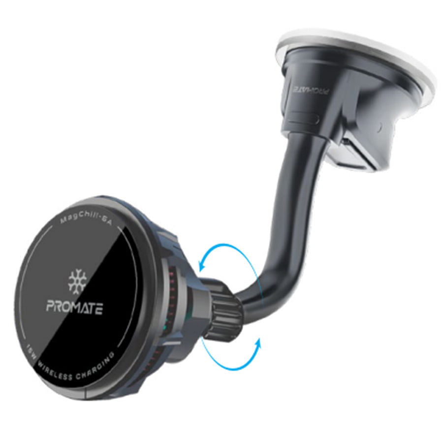Promate MAGCHILL-GA - 15W ActiveCool Cradleless Magsafe Compatible Charger Mount. Includes Gooseneck