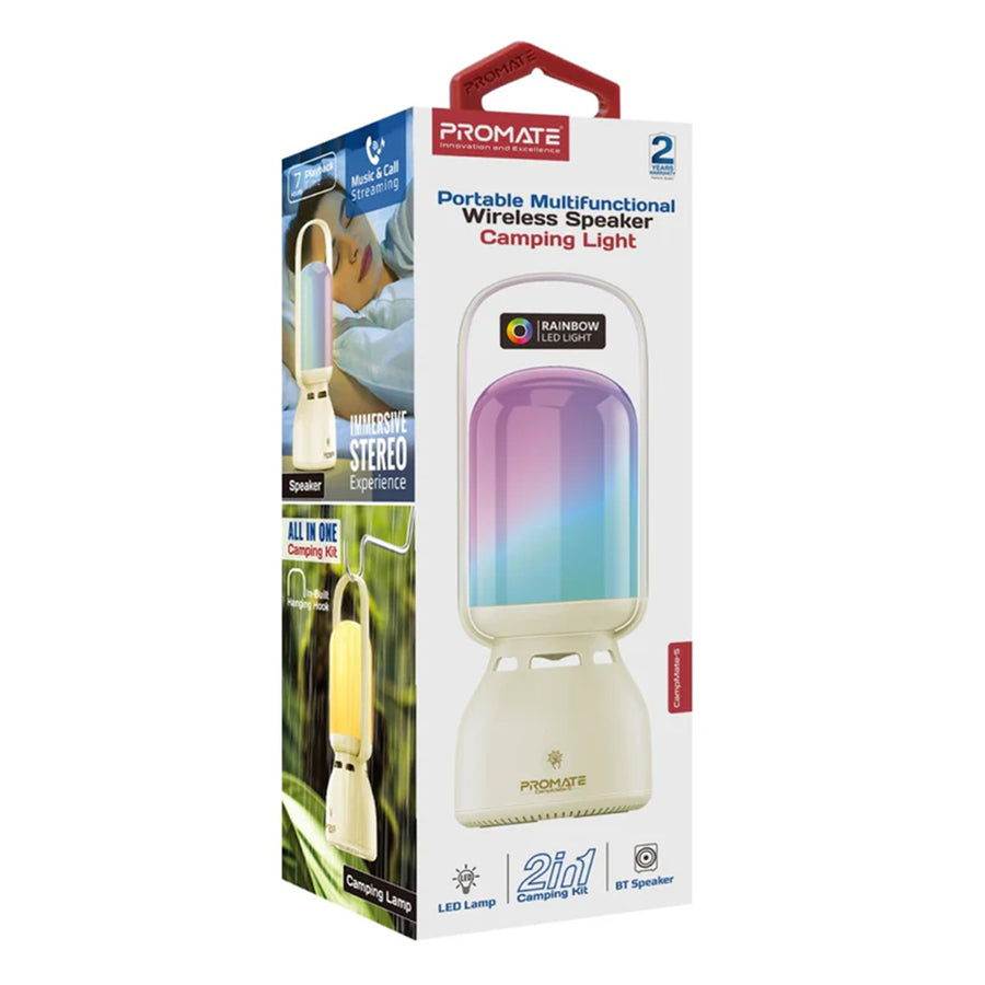 Promate CAMPMATE-5 - 2-in-1 Portable Camping LED Multifunctional Speaker Light 2400mAh Built-in Battery 5W