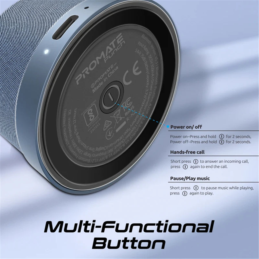 Promate   3W Mini Bluetooth Speaker with Magsafe Compatible Base - Blue