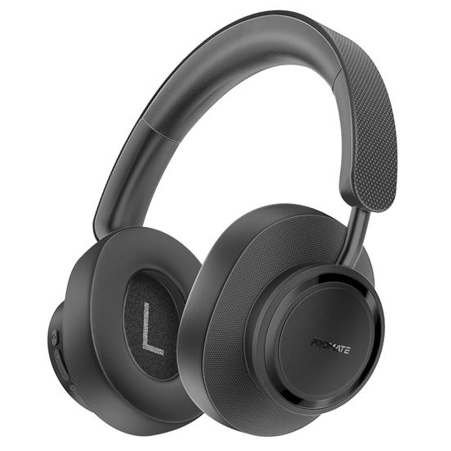 Promate TAKT-BLK - HiFi Stereo Wireless Over Ear Ergonomic Headphones. Up to 12 Hours Playing Time