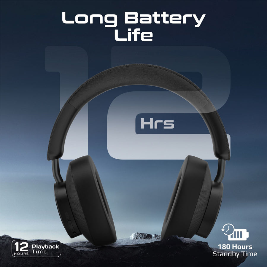 Promate TAKT-BLK - HiFi Stereo Wireless Over Ear Ergonomic Headphones. Up to 12 Hours Playing Time