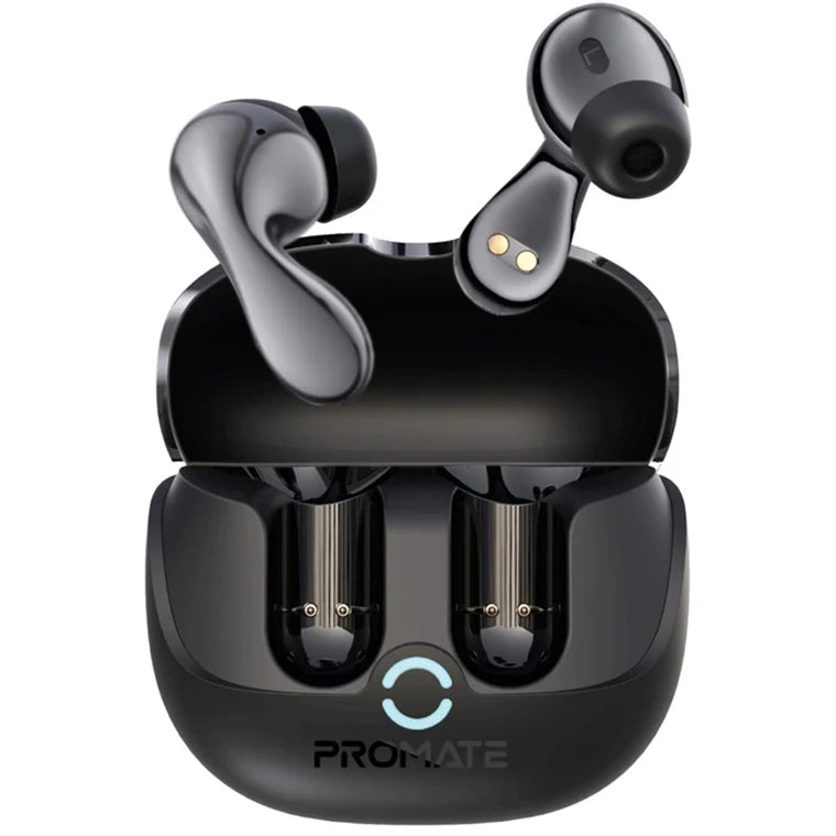 Promate BATON-BLK - In-Ear HD Bluetooth Earbud Hybrid ANC TWS w/ Intellitouch Includes 500mAh Recharging