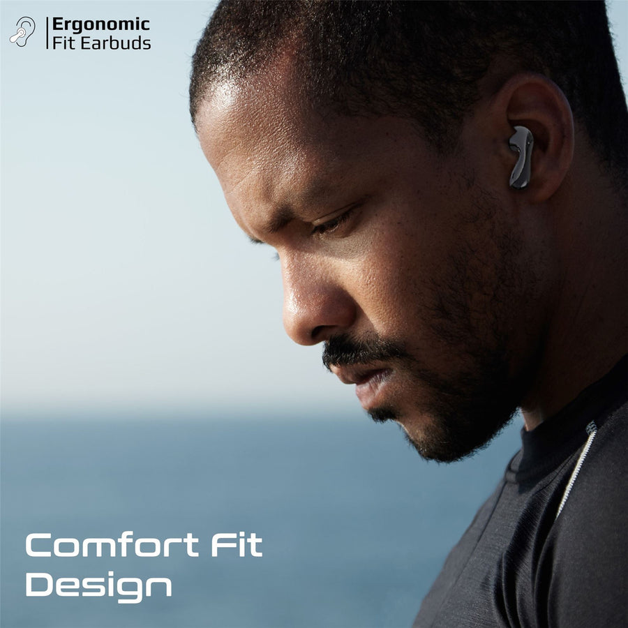Promate BATON-BLK - In-Ear HD Bluetooth Earbud Hybrid ANC TWS w/ Intellitouch Includes 500mAh Recharging
