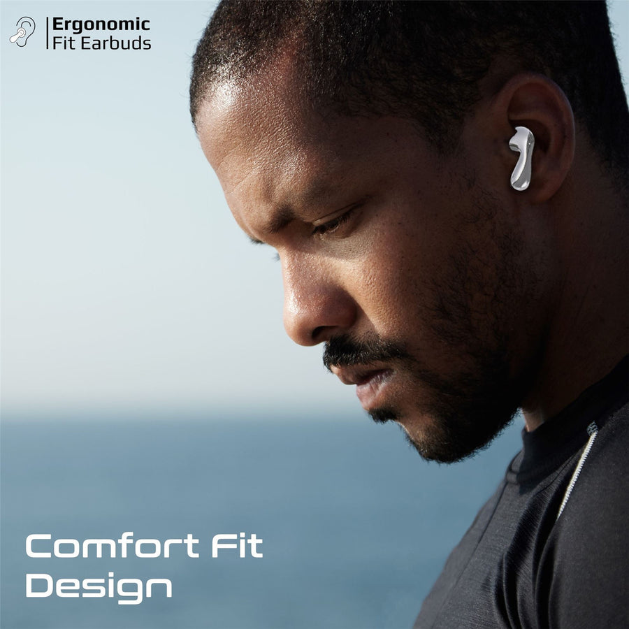 Promate BATON-WHT - In-Ear HD Bluetooth Earbud Hybrid ANC TWS w/ Intellitouch 500mAh Recharging Battery