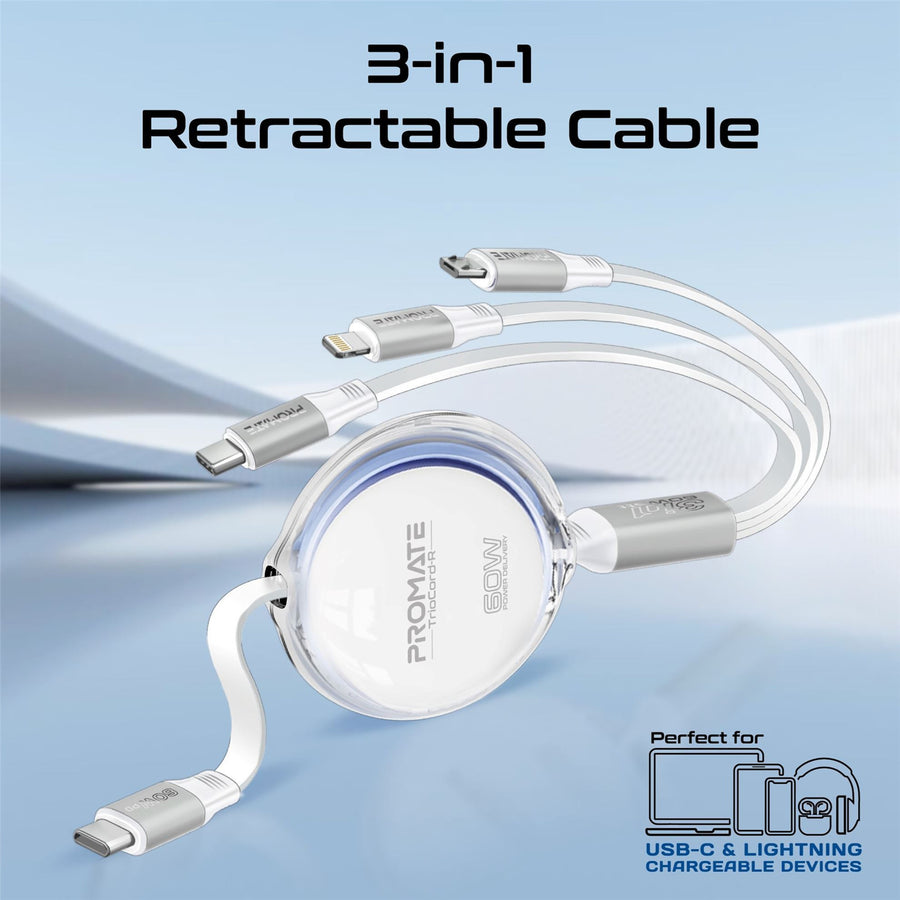 Promate TRIOCORD-R-WHT
