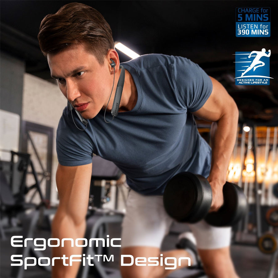 Promate LEAP-200H - SportFit HiFi Wireless NeckBand Earphones 200 Hours Playtime. ENC Noise Reduction