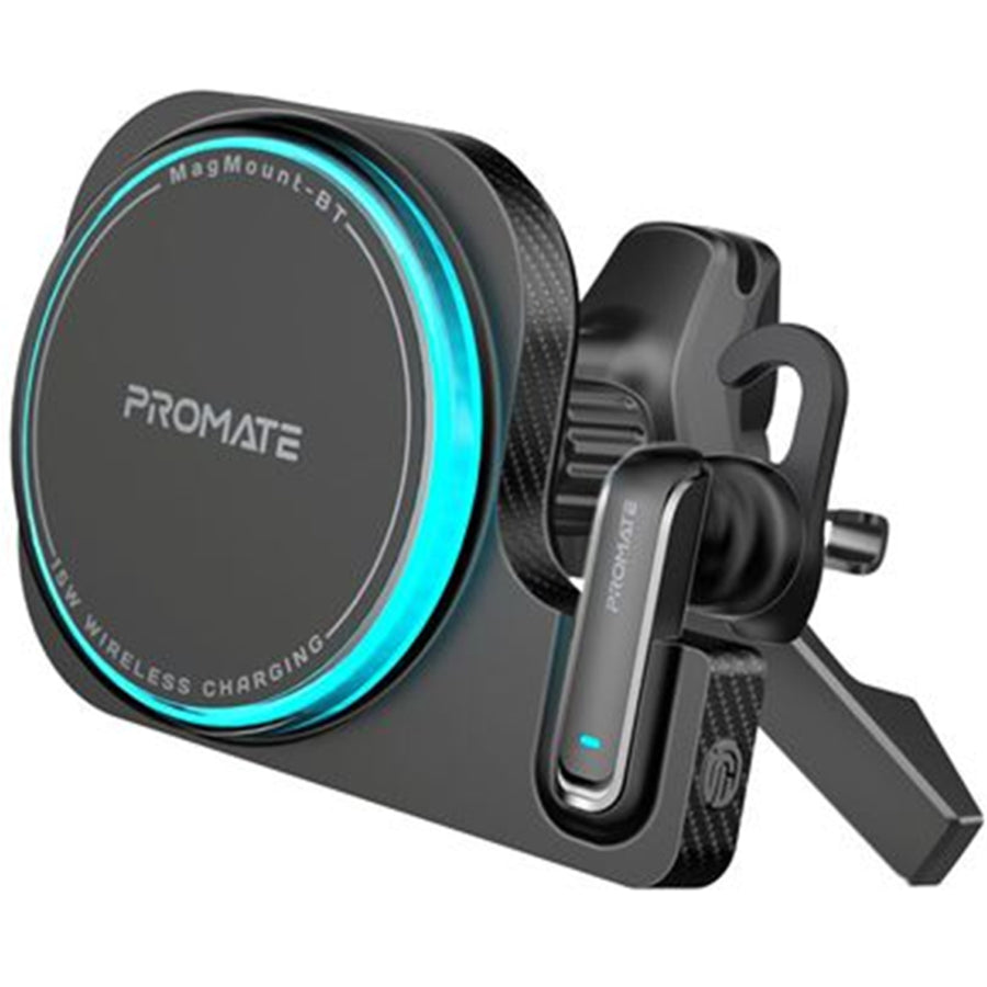 Promate  MAGMOUNT-BT 2-in-1 MagSafe 15W Wireless In-Car Phone Charger