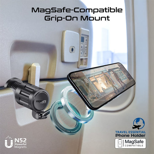 Promate SnagMount 360° drehbare, magnetische Smartphone-Halterung zum Anklemmen