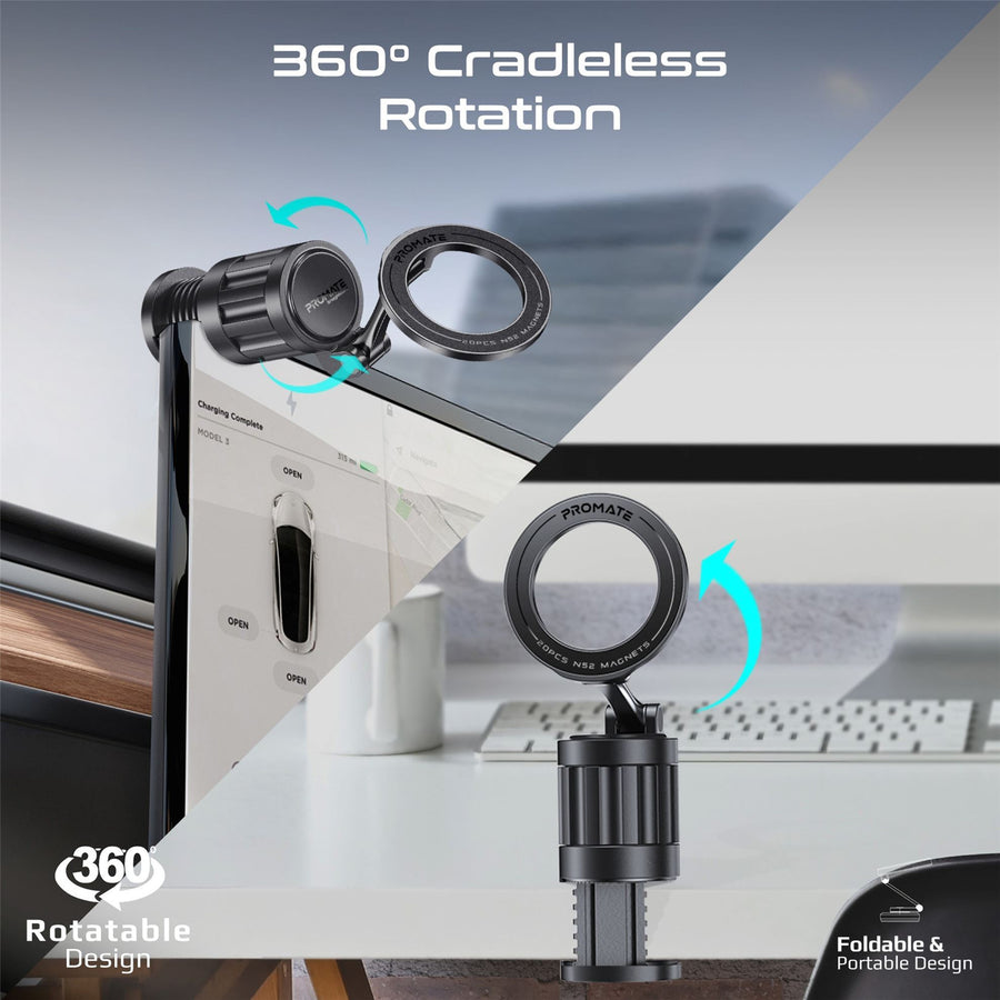 Promate SnagMount  360 Rotating Magnetic Smartphone Grip-on Mount