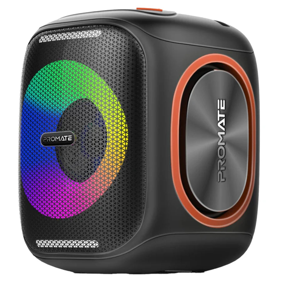 Promate STRIKE-40 - 40W Portable BT Speaker w/ Dynamic RBG Lights. Up to 6 Hours Playback AUX
