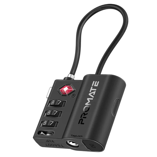 Promate TAGLOCK - TSA Luggage Lock w/ Smart Precision Tracking Tag. Works w/ Apple Find My APP
