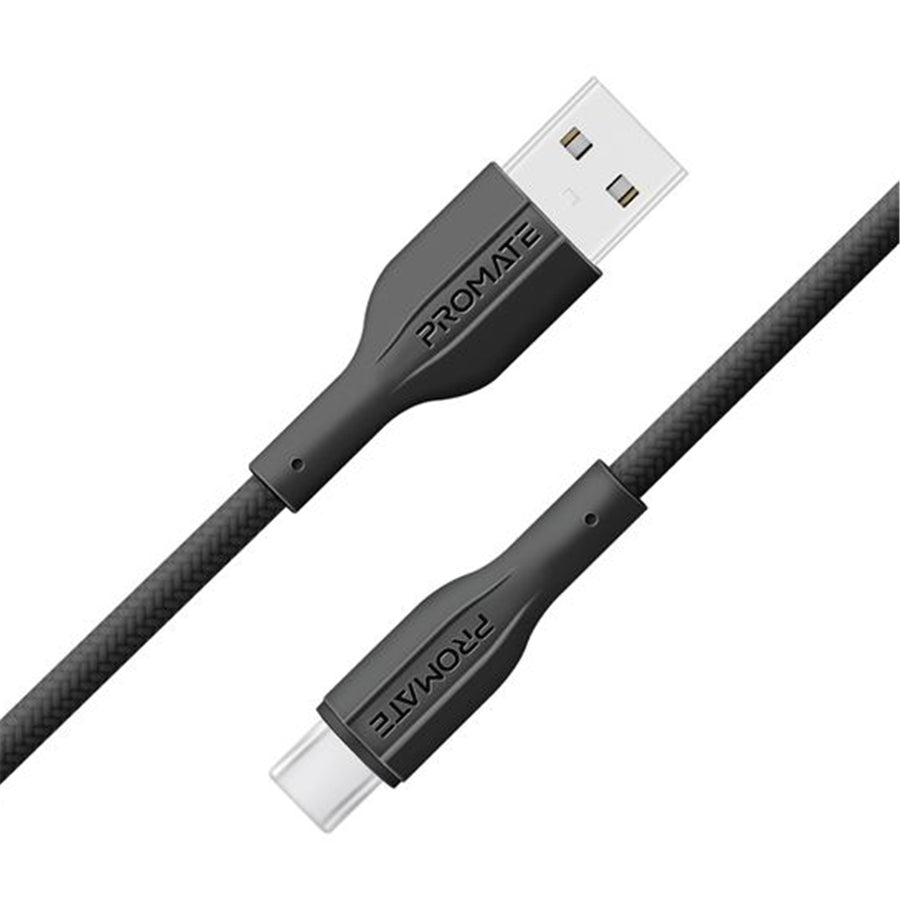 Promate   2A - 480Mbps USB-A to USB-C Cable - 2m - Black
