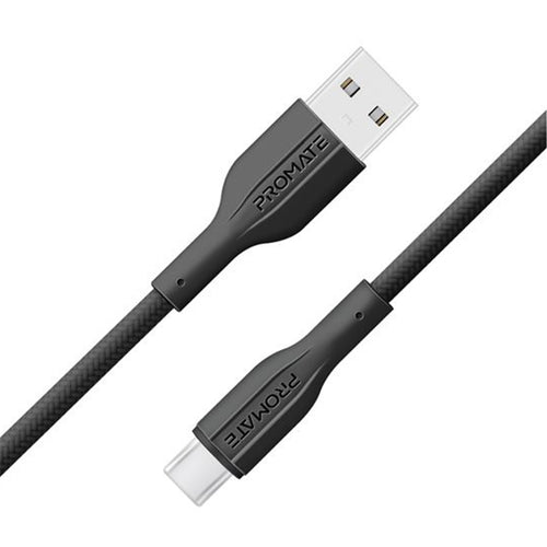 Promate   2A - 480Mbps USB-A to USB-C Cable - 2m - Black