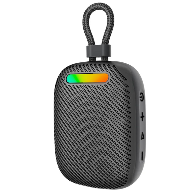 Promate 7W Wireless HD Speakerwith up to 14 Hours Playing time. IPX6 Water Resistant, TWS Compatible, Built-in 1800mAh Battery, Black Colour