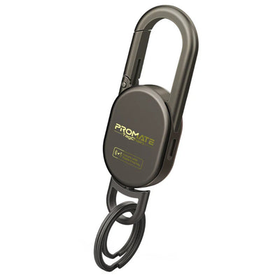 Promate TAGCHAIN-TITAN - Smart Carabiner Keychain with Apple Find my Location. Rechargable Battery Precise