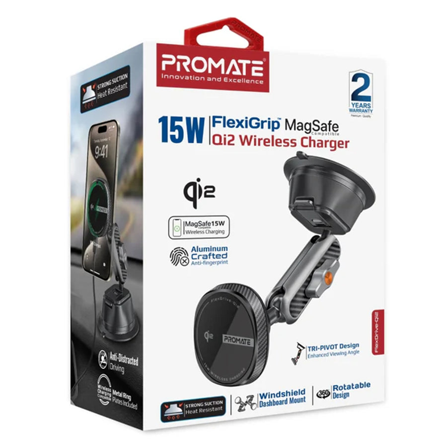 Promate FLEXDRIVE-QI2 - FlexiGrip 15W MagSafe Qi2 Wireless Charger w/ Flexible