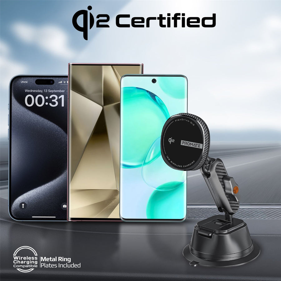 Promate FLEXDRIVE-QI2 - FlexiGrip 15W MagSafe Qi2 Wireless Charger w/ Flexible