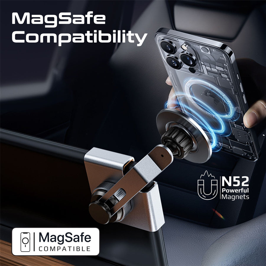 Promate MAGHOLD-90 - SecureGrip Cradleless Magnetic Smartphone Holder on Car Monitor