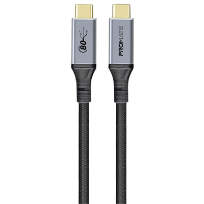 Promate POWERBOLT-80G - 1.2M High-Speed 80Gbps USB4 Cable with 240W PD, 8K@60Hz, Supports Thunderbolt 5