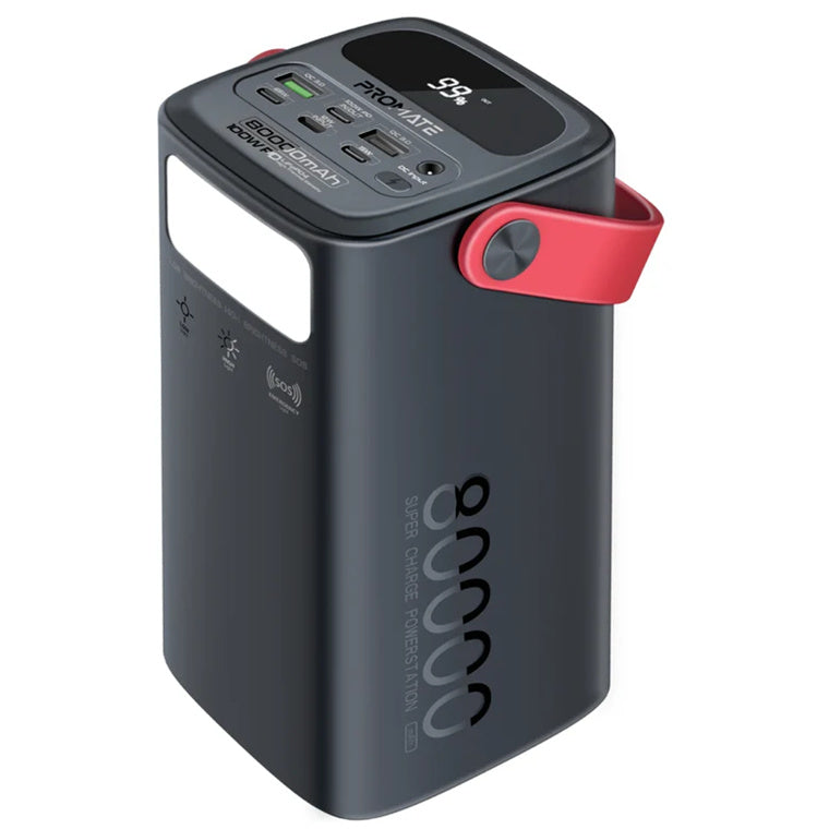 Promate POWERMINE-80PRO - 80000mAh High Capacity Power Bank with 100W PD. Multiple Input/Output Ports 3
