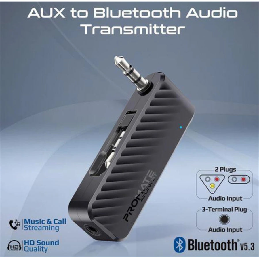 Promate AIRLINK-BT In-Flight AUX to Bluetooth Wireless Audio Transmitter Adapter 7m Transmission Range